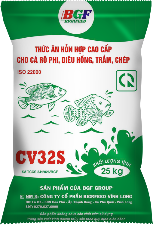 Bao bì COMOS CV32S — Cá rô phi, diêu hồng, trắm, chép