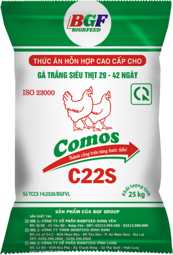 Bao bì COMOS C22S — Gà trắng siêu thịt 29 – 42 ngày