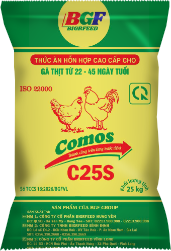 Bao bì COMOS C25S — Gà thịt từ 22 – 45 ngày tuổi