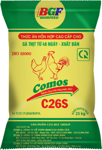 Bao bì COMOS C26S — Gà thịt từ 46 ngày – xuất bán