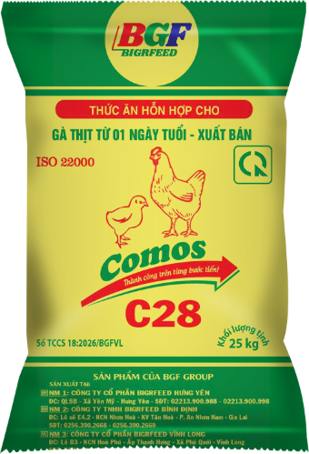 Bao bì COMOS C28 — Gà thịt từ 01 ngày tuổi – xuất bán