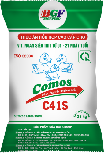 Bao bì COMOS C41S — Vịt, ngan siêu thịt từ 01 – 21 ngày tuổi