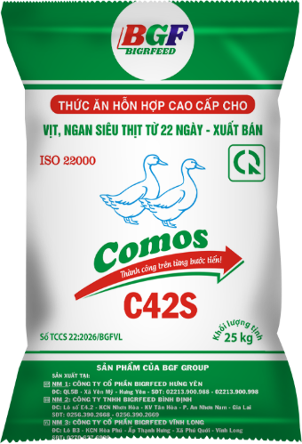 Bao bì COMOS C42S — Vịt, ngan siêu thịt từ 22 ngày – xuất bán