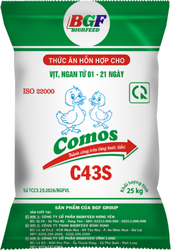 Bao bì COMOS C43S — Vịt, ngan từ 01 – 21 ngày