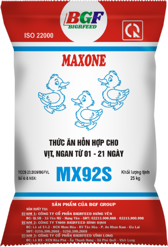 Bao bì MAXONE MX92S — Vịt, ngan từ 01 – 21 ngày