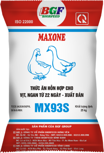 Bao bì MAXONE MX93S — Vịt, ngan từ 22 ngày – xuất bán